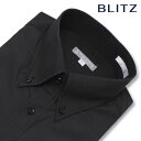 BLITZ 長袖 綿混素材 ブラック ボタンダウン 形態安定 ワイシャツ Yシャツ メンズ シャツ [ ドレスシャツ デザイン 渋い かっこいい 大人 雰囲気 ...
