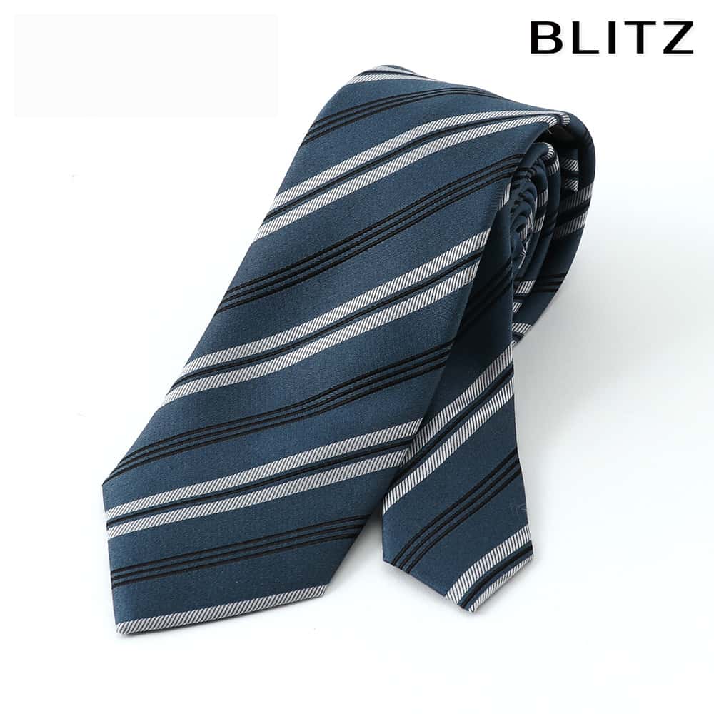 【BLITZ】 ネクタイ シルク 100% ブル