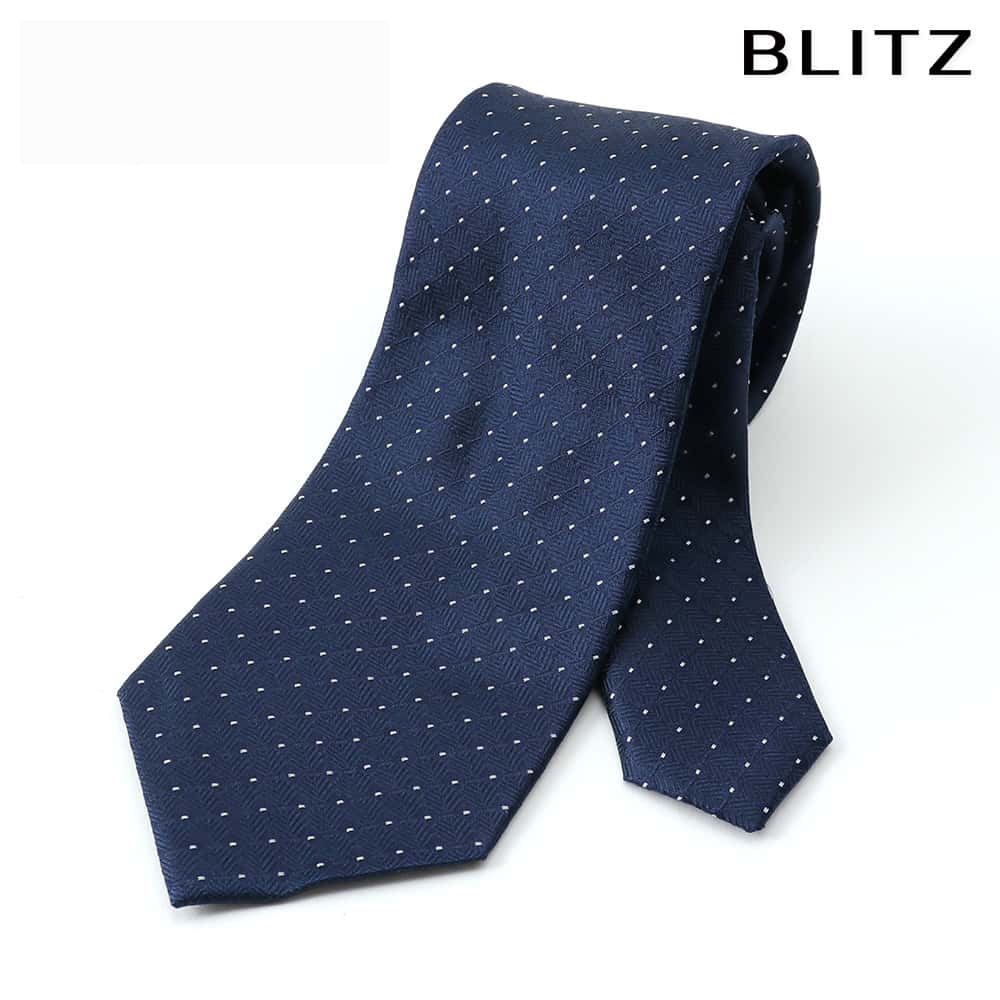 【BLITZ】 ネクタイ シルク 100% 日本製 ネイビー メンズ ワイシャツ スーツ おしゃれ 紳士 シンプル ビジネス 仕事 結婚式 就活 人気 ギフト ...