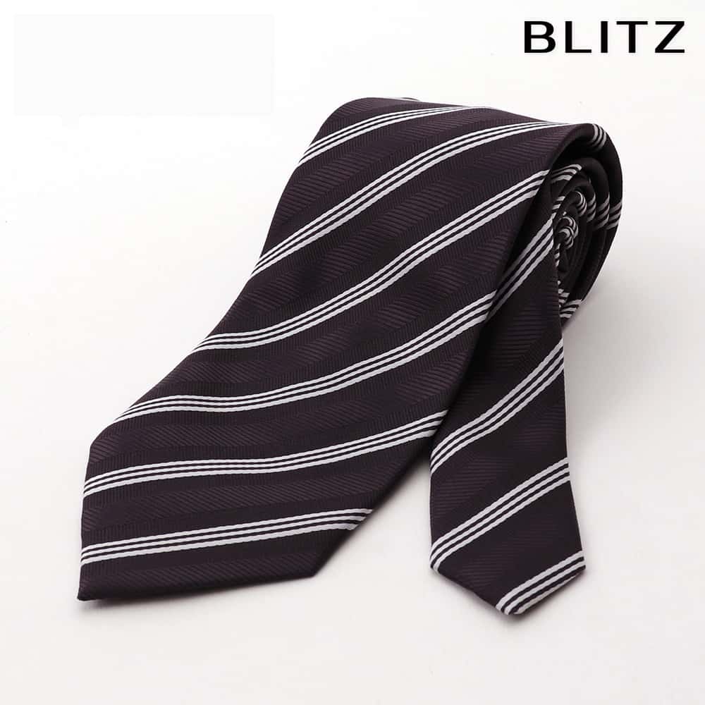 【BLITZ】 ネクタイ シルク混 グレー 