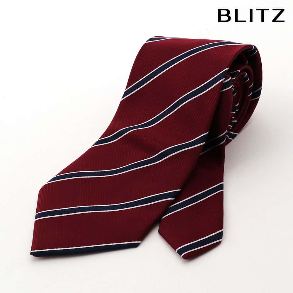【BLITZ】 ネクタイ シルク混 ワイン