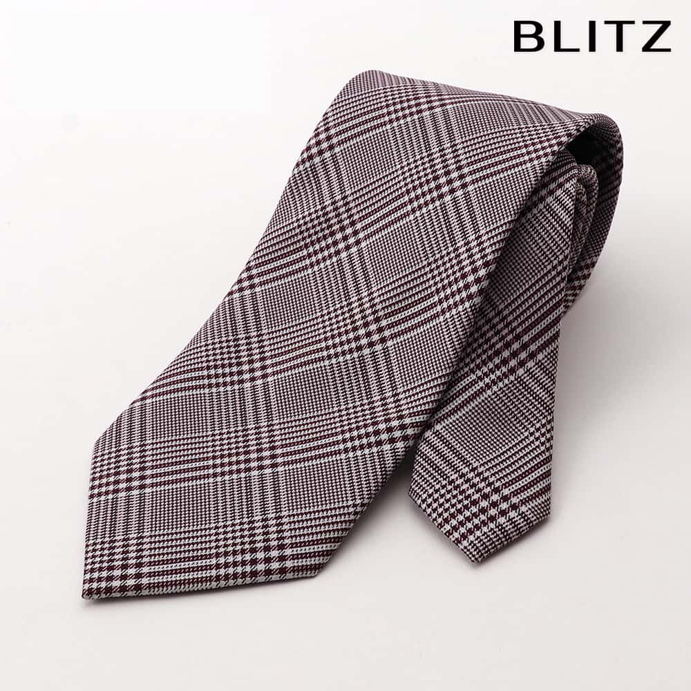 【BLITZ】 ネクタイ シルク混 ワイン