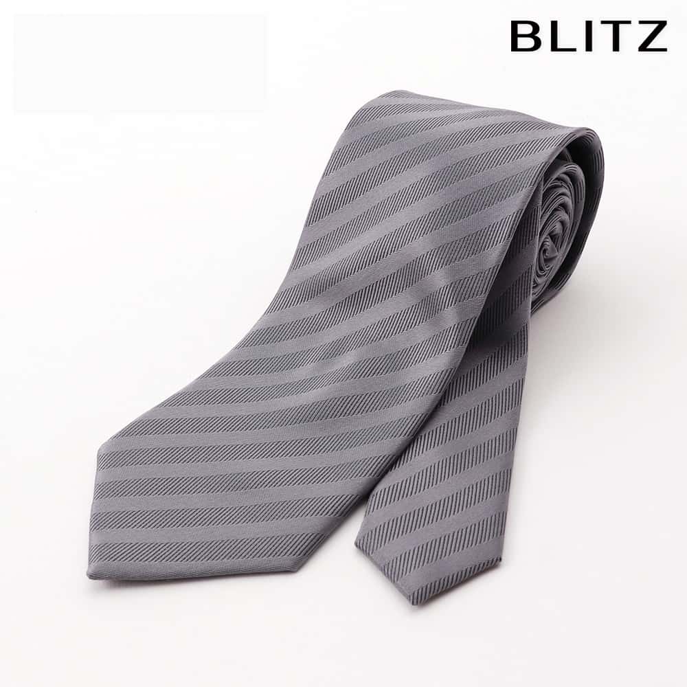 BLITZ ネクタイ 細め ナロー ウォッシャブル 洗える シルバー メンズ ワイシャツ スーツ おしゃれ 紳士 [ シンプル ビジネス 仕事 結婚式 就活 人気 ギフト 30代 40代 50代 60代 ] [M便 1/5]