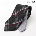 BLITZ ネクタイ ウールライク ウール調 ジャガード織 ウォッシャブル 洗える ダークグレー レッド メンズ ワイシャツ スーツ おしゃれ 紳士 [ シンプ...