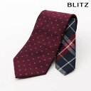 BLITZ ネクタイ ウールライク ウール調 ジャガード織 ウォッシャブル 洗える ワインレッド メンズ ワイシャツ スーツ おしゃれ 紳士 [ シンプル ビジ...