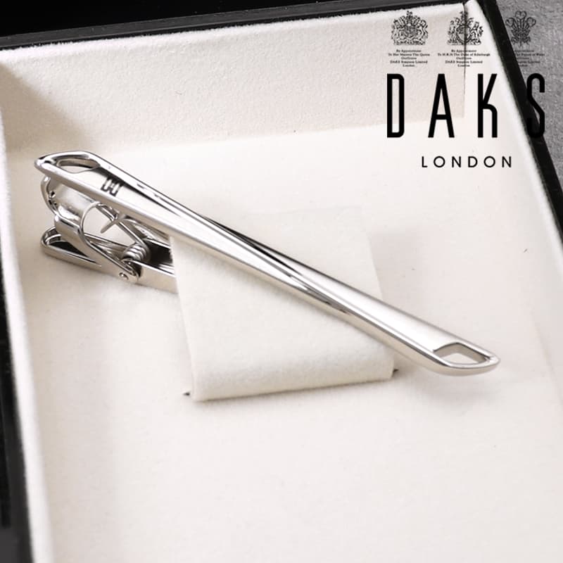【DAKS】 ダックス ネクタイピン ブランド レギュラー シルバー メンズ タイバー タイピン ネクタイ スーツ おしゃれ シンプル ビジネス 仕事 結婚式 ...