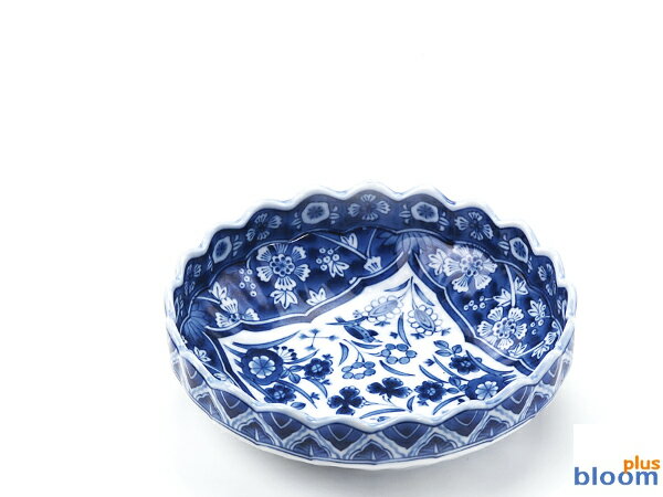 美濃焼 単売 ギフト対象外 染付更紗小鉢 径14x高4.5cm【美濃焼 ,染付,鉢,小鉢】【hachi,made in japan】【bloom-plus】