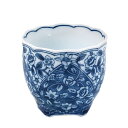 美濃焼 染付花更紗 カップ径7.5x高6.5cm 180ml【cup.madeinjapan】【bloom-plus】