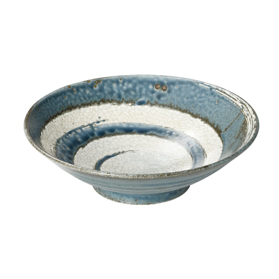 Rakuten - ZEN 大鉢　青（あいねず）径24x高7cm 日本製 美濃焼 貫入 刷毛
