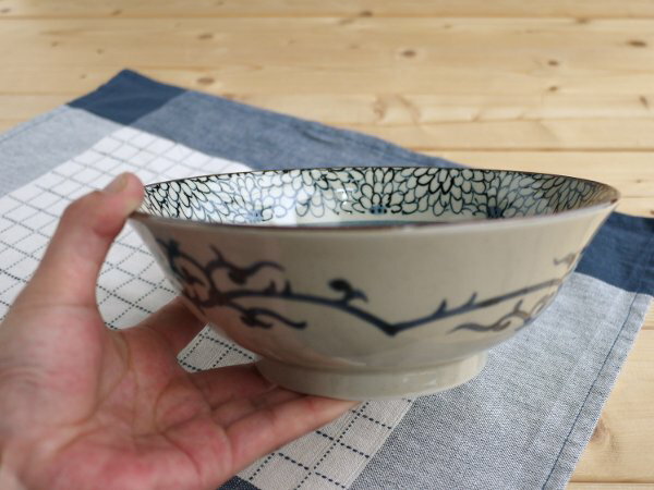 美濃焼/ギフト対象外　古染花鳥ラーメン【径19.5x高7cm】【Bowl,noodle,made in japan】【bloom-plus】