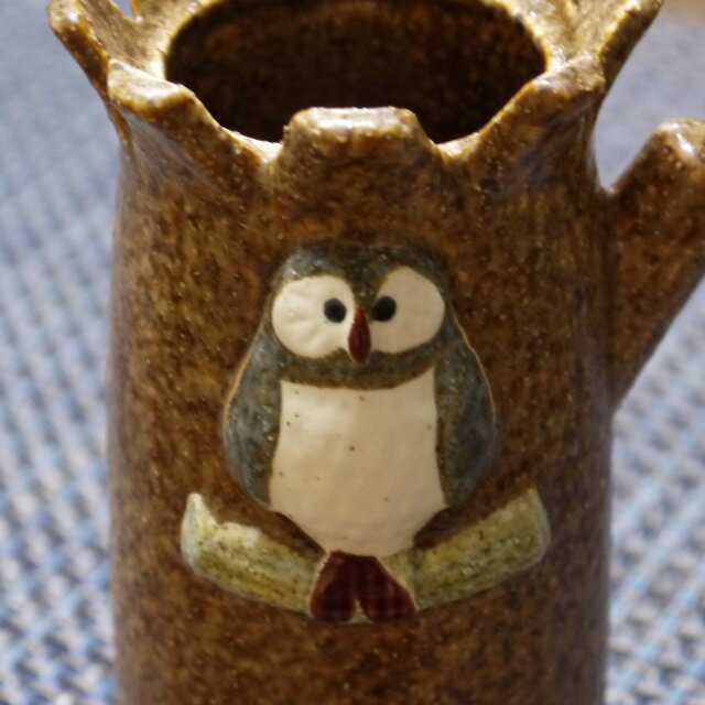 美濃焼 ふくろうマルチスタンド 茶【7x8.5cm】【フクロウ ふくろう owl 花瓶 ペン立て 美濃焼 茶 blown】【かわいい,癒し,3色】【bloom-plus】 [2]