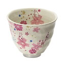 美濃焼 さくら日和 湯呑 9.5cm 250ml径9.5x6.8cm ゆのみ さくら 桜 ねこ 猫 かわいい 食器 和食器 日本製 風花 花凛 ブルーム