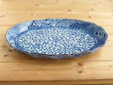 美濃焼 アウトレット ギフト対象外 ネジリ祥瑞 オードブル皿【36x28x高4cm】【tableware,dish,plate,made in japan】【bloom-plus】