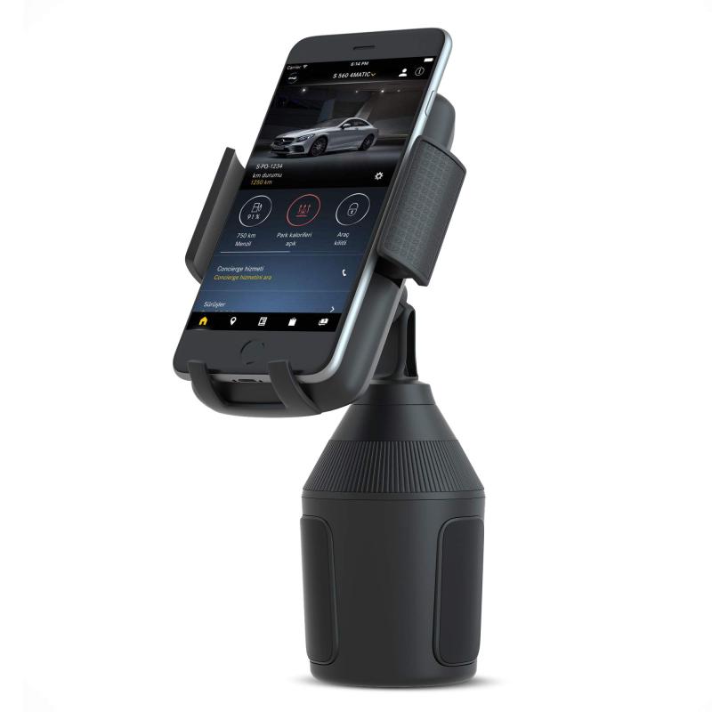 Ocaatech スマホ用車載ホルダー ドリンク式携帯ホルダー スマホホルダー スタンド携帯ホルダー 柔軟なアーム 取り付け簡単/360度回転可能/片手操作/多機種対応(ブラック)