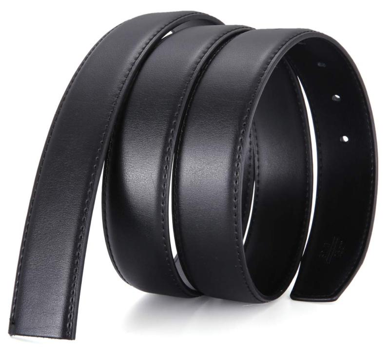 [Nelbons] メンズ ベルト交換用 バックルなし 穴あり 本革 ロングサイズ 幅2.8～3.5cm 包装付き 取付 ピン式