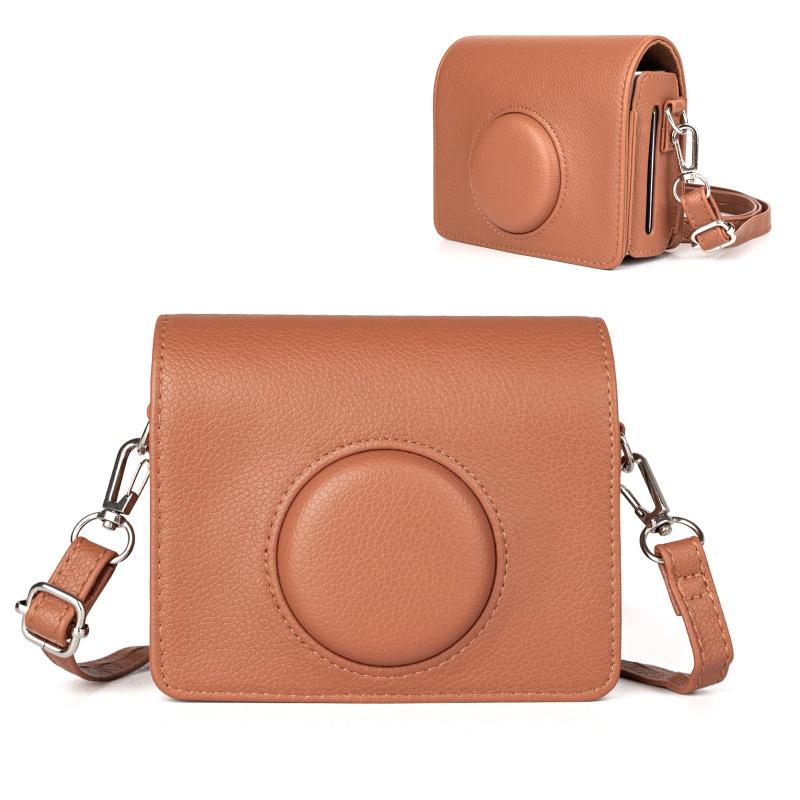 HIYQIN チェキケース、FUJIFILM instax mini Evo カメラバッグ カメラ保護ケース instax mini Evoケース ショルダーストラップ付き 縦スタイル 横スタイル