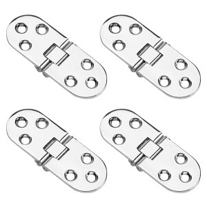 テーブルヒンジ ドアヒンジ 家具ヒンジ 4個入り 家具固定補修金具用 ミシン/ドア/窓/ゲート/船の探索に適している 取り付け簡単 よく延性(シルバー ネジなし)