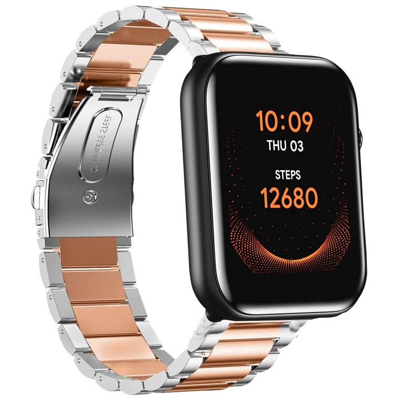 Lamshaw for TicWatch GTH バンド, ステンレス メタル ベルト 交換バンド 対応 TicWatch GTH スマートウォッチ