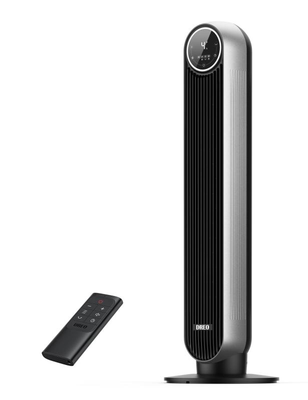 Dreo 扇風機 タワーファン 静音 左右90°自動首振り パワフル送風 7.6m/s 風量4段階  ...