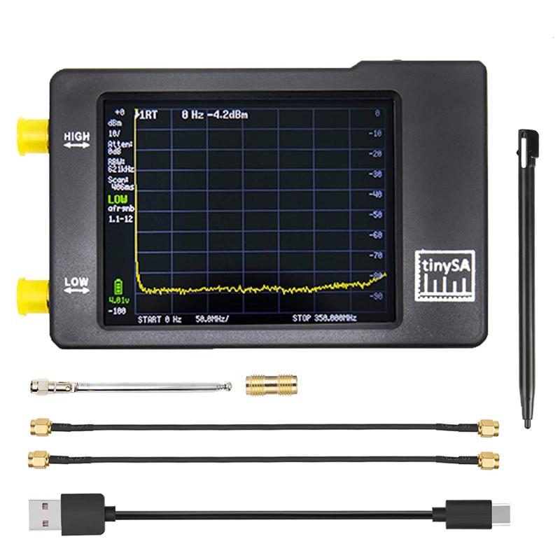 Dearsee TinySA スペクトラム アナライザ 周波数アナライザ 100kHz〜960MHz MF/HF/VHF UHF入力 2.8インチタッチスクリーン スペクトルアナライザ アンテナアナライザー スペクトル分析器 信号発生器