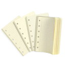 【4冊セット】LEOBRO メモ帳リフィル システム手帳リフィル 手帳リフィル ミニ6穴 A7 ポケットサイズ 横罫7mmクリーム 180枚