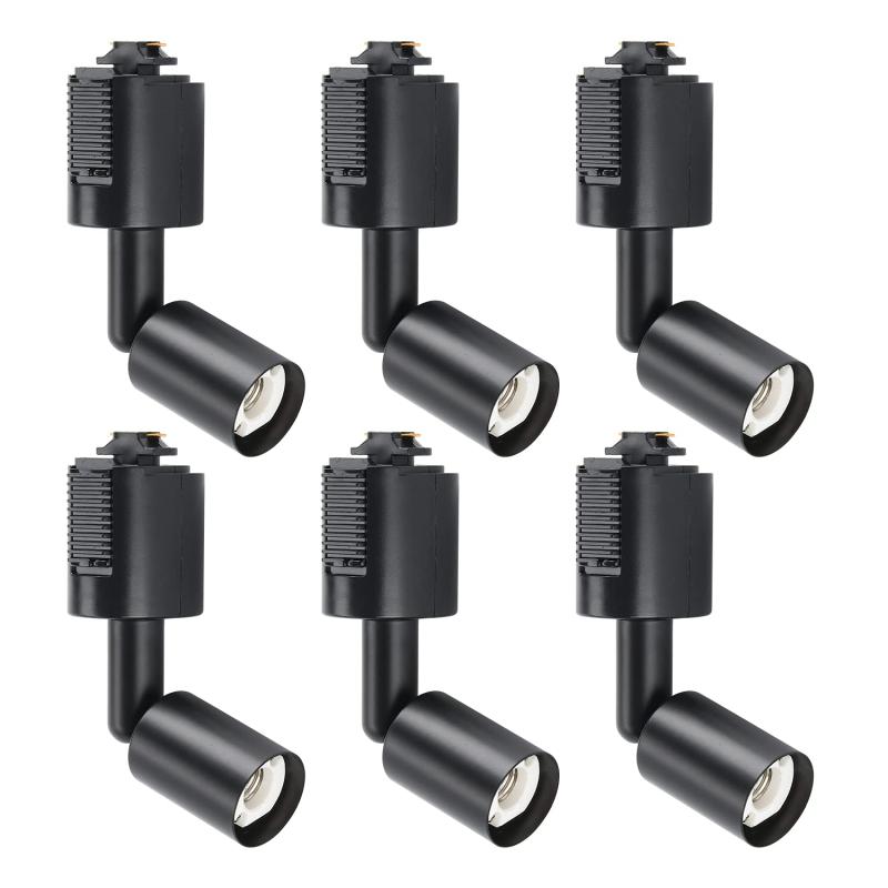 ライティングレール用 スポットライト ソケット ダクトレール用照明器具 角度調節可能 6個セット