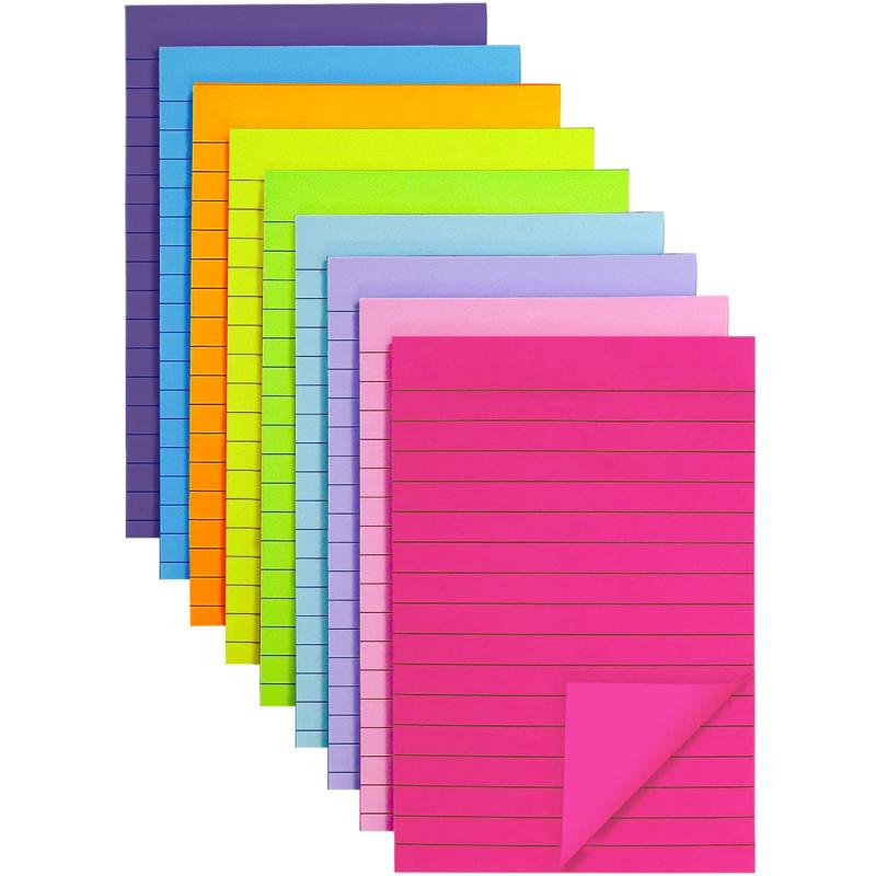 10*15CM 9冊*46枚(9色から選べます) 付箋 ふせん 罫線 付箋紙 おしゃれ 付箋 大きい 付箋 おしゃれ【流暢に書く】：紙のどこでもしっかりと書き込むことができ、しっかりペン先を捉える書きやすい紙です。滑らずにすらすら書けます。【強粘着できれいに剝がれる】変なべたつきや糊跡が残せずに手軽にきれいに剥がれます。ふせん使いやすく、剥がれません。本、ガラス、モニターの表面に貼り付けるのに最適です。【多用途】学校、オフィス、家庭など様々なシーンで活躍できます学習の資料での標識から、オフィスで重要メッセージの注意喚起、ファイルの分類、日常生活要件の注意喚起、お子さんの貼るゲームまで幅広い用途に使えます。【お試し】：あなたがこの製品に満足していないなら, あなたはいつでも交換または全額払い戻しのために私達に連絡することができます, 私たちはあなたをさせませんいかなる損失を被る高品質は私たちのです