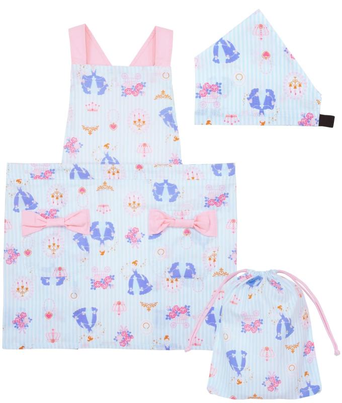 [ON NISHIKI] キッズエプロン 子供用 3点セット (エプロン 三角巾 巾着袋) 綿100％ 肌に優しい 女の子 ..