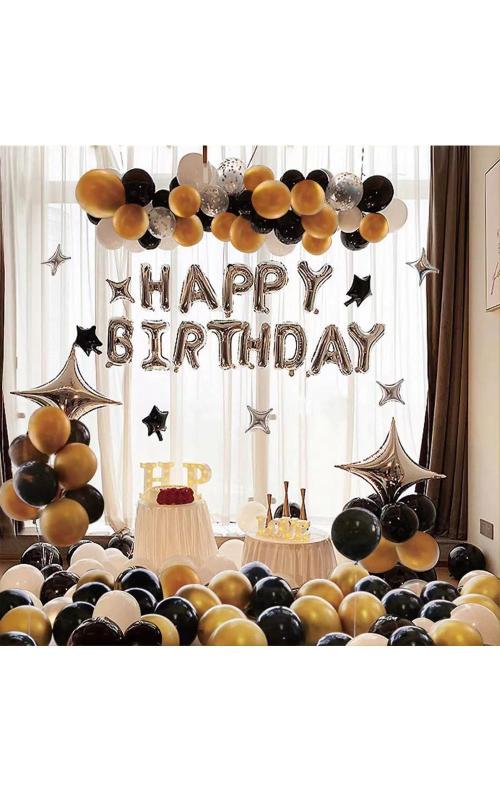 [PLATA] 誕生日 バルーン バースデーバルーン セット HAPPY BIRTHDAY パーティー 飾り付け 60個以上 風船 デコレーション装飾 テープ付属