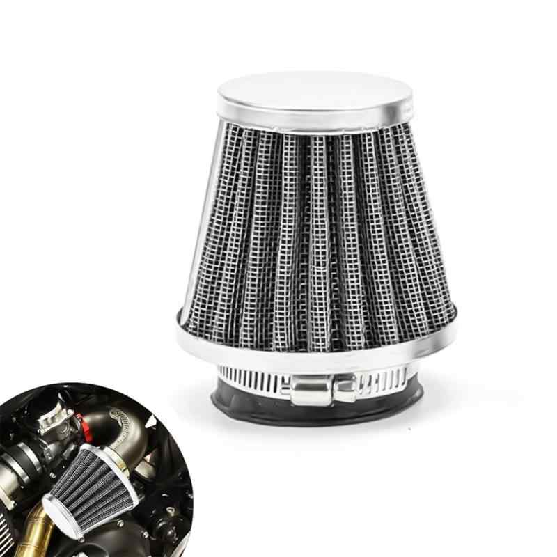 KASELIN エアクリーナー 汎用 バイク用 ステンレス メッシュ製 バンド付き クロームメッキ パワーフィルター ストレート オーバルテーパータイプ シ