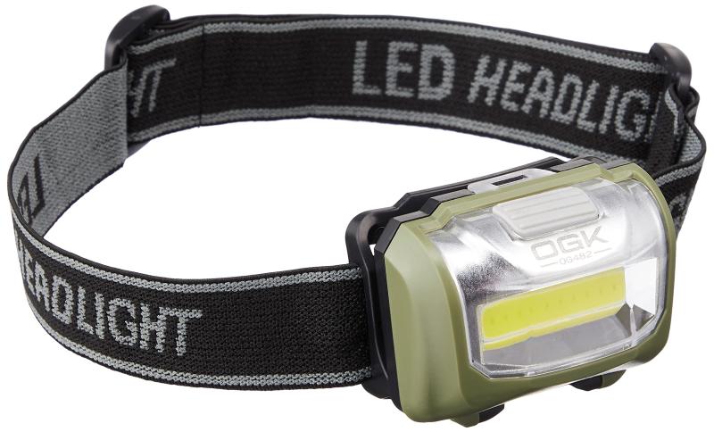 大阪漁具(OGK) 5WウルトラLEDヘッドランプ カラー：アーミーブラウン/アーミーグリーン (商品コード：OG482) フィッシングヘッドライト 【単4電池×3本使用(別売)/5W白色COB-LED1灯】