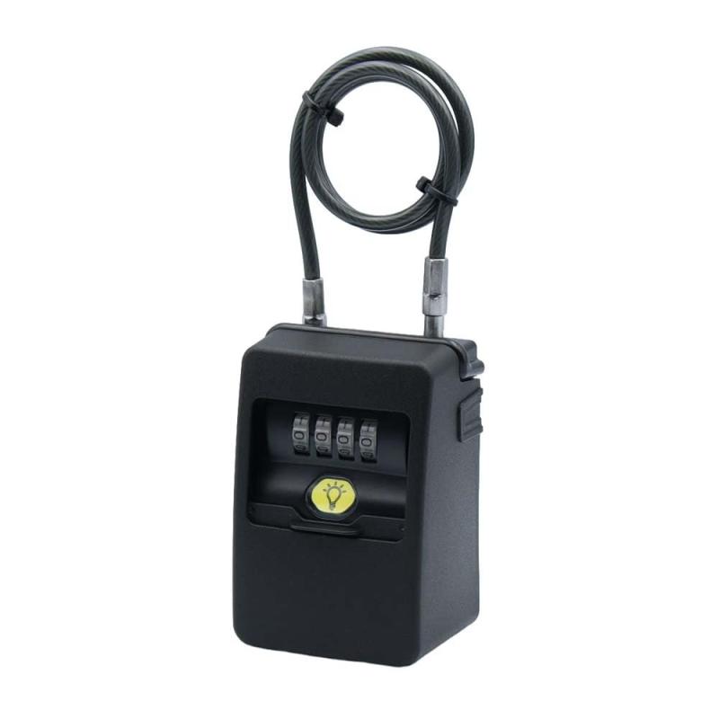 ノムラテック(Nomuratec) 鍵の収納BOX ワイヤー式キーストック mini LEDライト付 ブラック N-1289