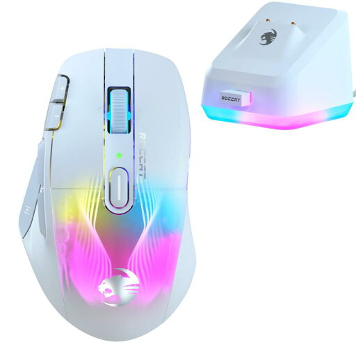 ROCCAT ゲーミングマウス Kone XP Air ワイヤレス 2.4GHz/Bluetooth ホワイト/白 光学式/19K/オプティカル/多ボタン/99g/充電ドック/4D Wheel/Reflex/RGB ドイツデザイン ROCCAT ゲーミングマウス Kone XP Air ワイヤレス 2.4GHz/Bluetooth ホワイト/白 光学式/19K/オプティカル/多ボタン/99g/充電ドック/4D Wheel/Reflex/RGB ドイツデザイン