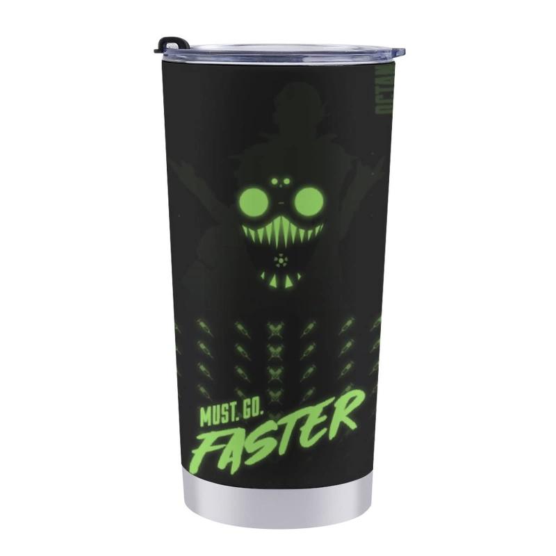 Apex Legends 텀블러 유리 600ml 진공 단열 더블 벽 SUS304 식품 학년 스테인레스 스틸 뚜껑이있는 커피 컵 자동차 용 냉장 보온 보온 온도 조절기 아버지의 날 선물 선물.
