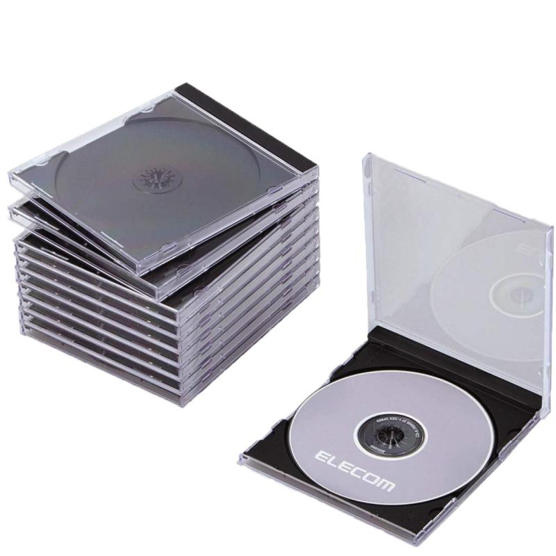 エレコム CD/DVDプラケース/1枚収納/10パック/ブラック