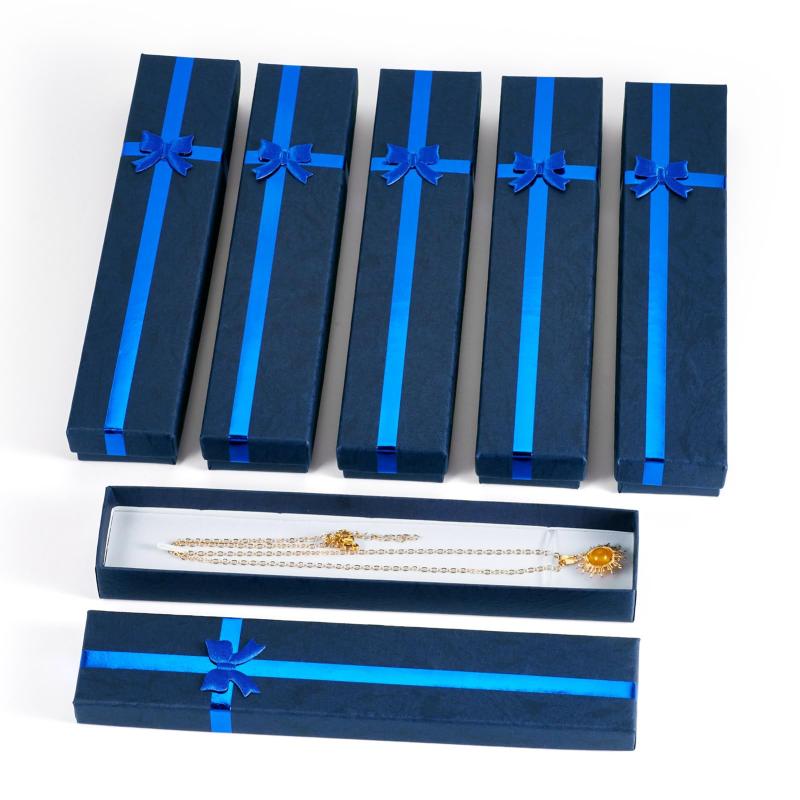 Beadthoven 長方形 ジュエリー収納 アクセサリーケース 無地 紙箱 内側スポンジ付き ギフトボックス 紙ボックス 多用ケース 指輪 リング ネックレス ブレスレット 小物入れ ラッピング 包装 展