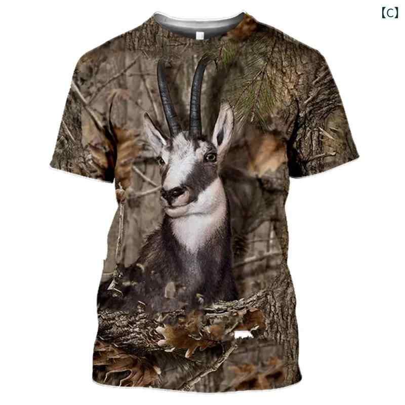 Tシャツ メンズ 半袖 丸首 3Dプリント ウサギ 迷彩 動物 アニマル 柄 ポリエステル カジュアル ストリート系 ゆったり ビッグシルエット トップス 春夏 — vista 3