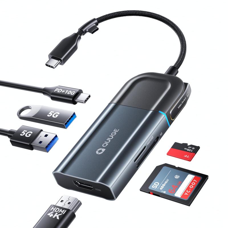 QUUGE タイプC ハブ PD対応 100W急速充電 USB-C ハブ USB3.0ポート 5Gbps高速データ転送