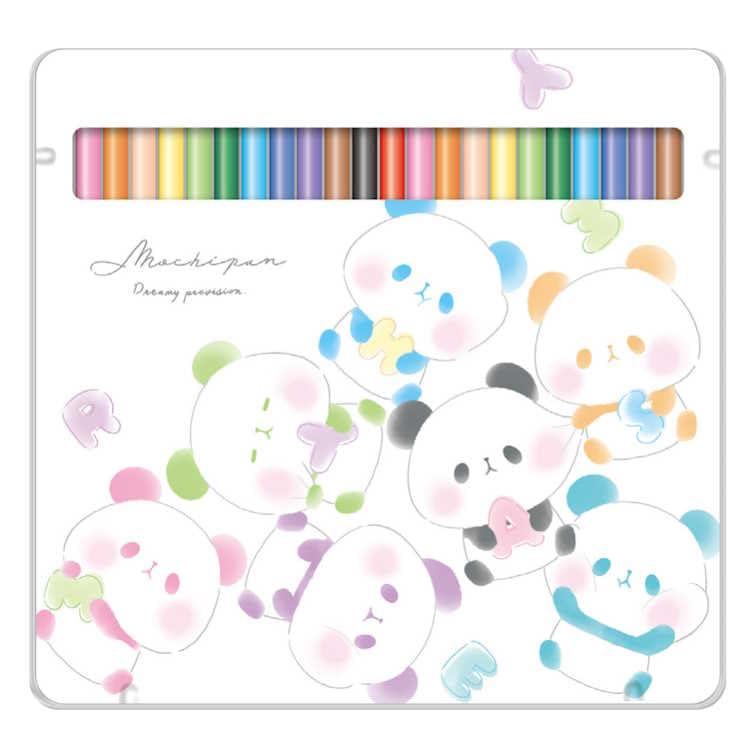 カミオジャパン もちもちぱんだ 缶ケース入り24色色鉛筆 もちパン もちぱん いろえんぴつ 色えんぴつ ..