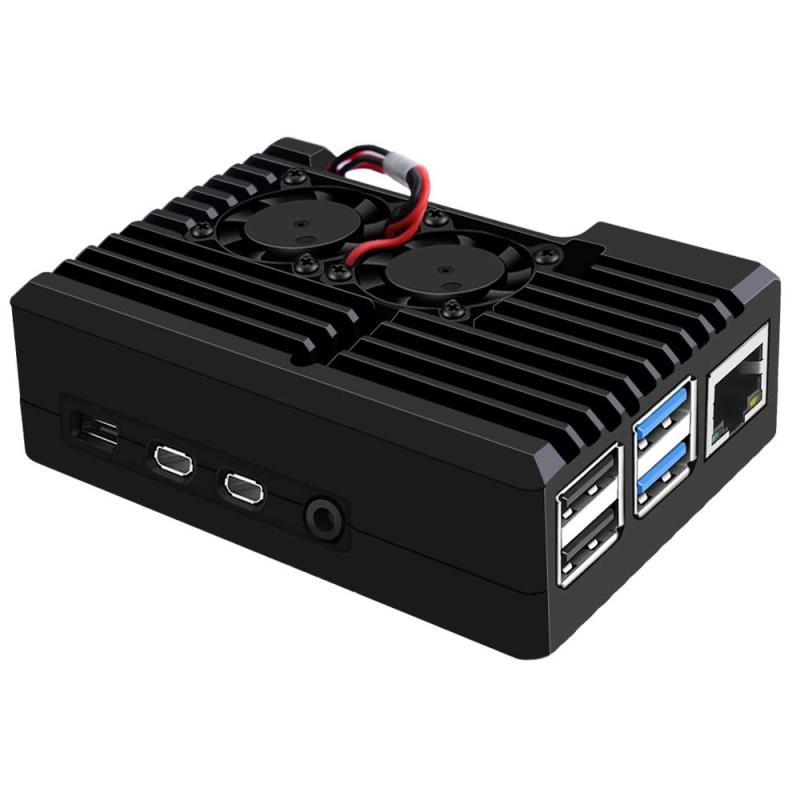 GeeekPi Raspberry Pi 4ファン付きアーマーケースRaspberry Pi 4パッシブアルミニウム合金ケース（冷却ファン付き）Raspberry Pi 4 Model B 8gb/ 4gb / 2gb に適しています