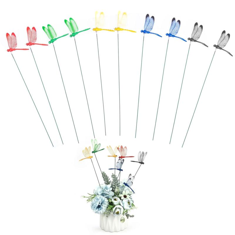 Coollooda 虫よけトンボ 虫除け 蜻蛉 オニヤンマ 10個セット 支柱付き 虫よけグッズ 虫避け 虫対策 蚊..