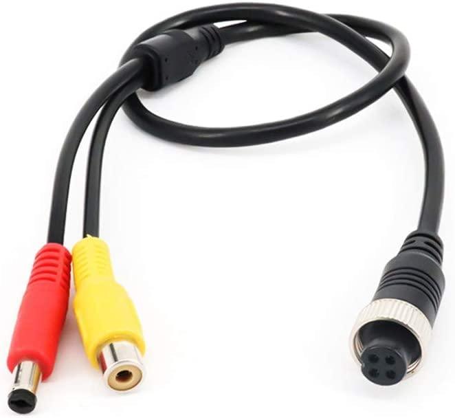 4ピン⇔RCA＋DC 変換ケーブル 50cm 4ピン同軸ケーブルとコンポジット端子を接続可能に 映像/電源ケーブ..