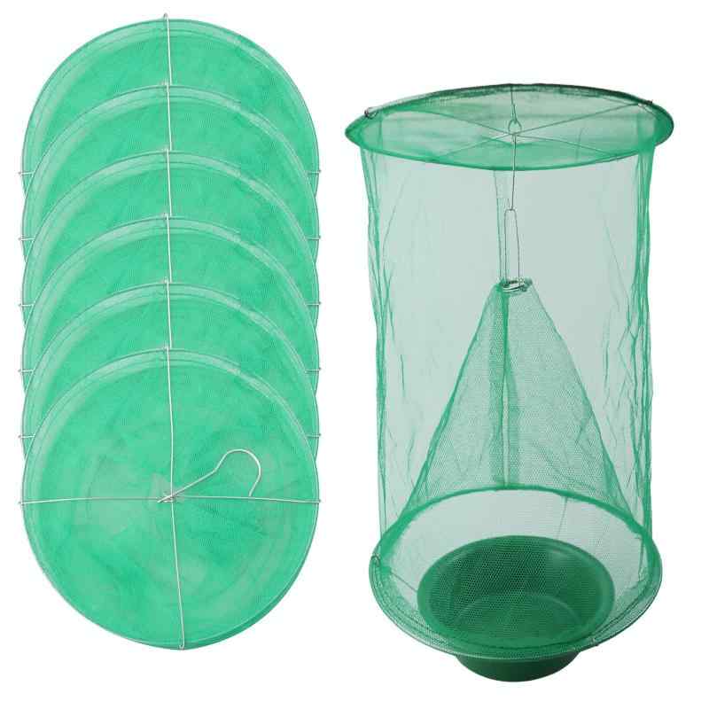 siawadeky ハエ取り ケージ 6個セット 折りたたみ ハエ捕獲用ケージ 吊り下げ ネット 誘引式 フライ キャッチャー ハエ退治 害虫駆除 メッシュパック 虫除け 再利用可能 蠅取り 蛾 対策 屋外 庭