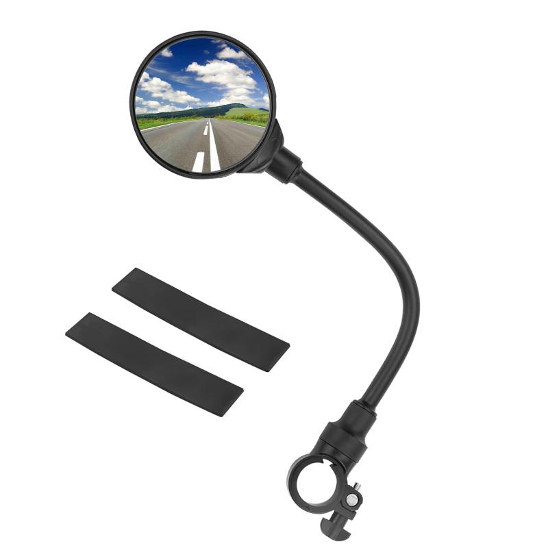 BTtime 自転車バックミラー バーエンドミラー 凸面 丸型 360度回転 広視野角 調節可能 左右兼用 事故防..