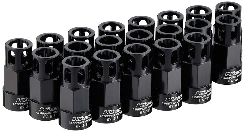 KYO-EI [ 協永産業 ] Kics LEGGDURA RACING Shell Type Nut Duralumin Shell EL53 20pcs SLENK2 ブラック
