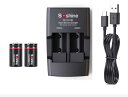 Soshine CR2 充電池 2本+充電器 セット3.0V (3.2V)