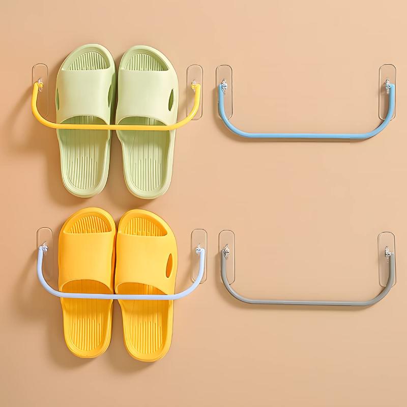 Kemxing スリッパラック 壁掛け式（4個入）バスルームスリッパラック 省スペース スリッパ収納 折りた..