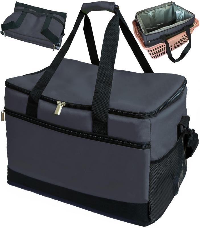 Rakuten - 【雑誌掲載畳めるレジカゴサイズ】 クーラーボックス 大容量 折り畳み 35L 保冷バッグ クーラーバッグ レジカゴバッグ ソフトクーラボックス 保冷 RIMINA