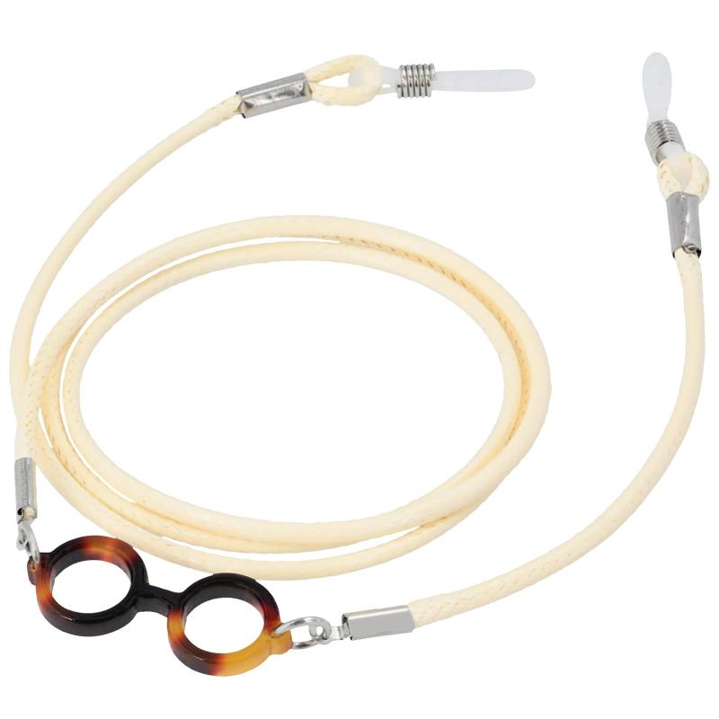 [Looca] メガネストラップ メガネチェーン 【8色カラーで可愛いチャーム付】 メガネ メガネバンド グラスコード ストラップ ズレ落ち防止