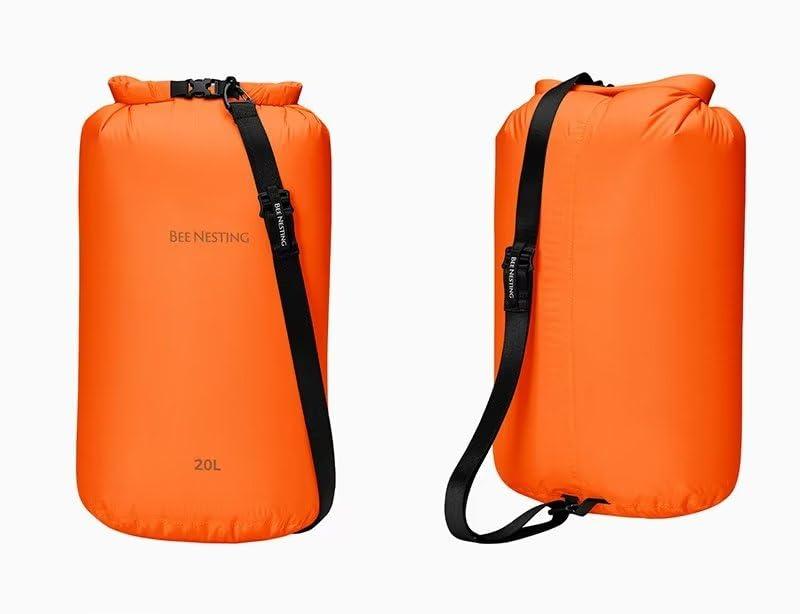 BeeNestingバックパッキング用超軽量ドライバッグセット、キャンプ、ハイキング、オートバイ用の防水ドライバック、3パックの軽量スタッフサックセット… 3